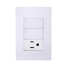Placa 2 apagadores sencillos y un contacto Pro Supplier SPM-12010103B/N