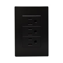 Placa 3 contactos sencillos Pro Supplier SPM-12030303B/N