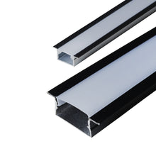Perfil De Aluminio (Difusor de Tiras Led) Para Empotrar Color Negro 3 m JACH