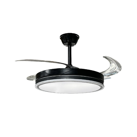 Ventilador de techo con Luz led negro 42" WA, Retractil